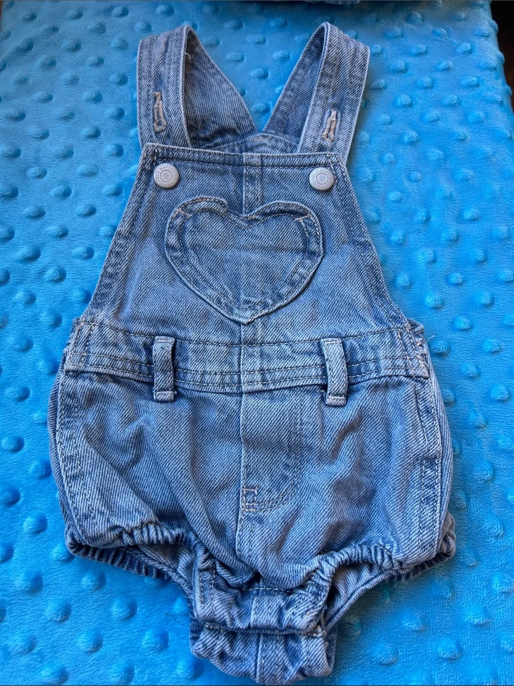 Old Navy Light Blue Denim Baby Heart-Front Overalls